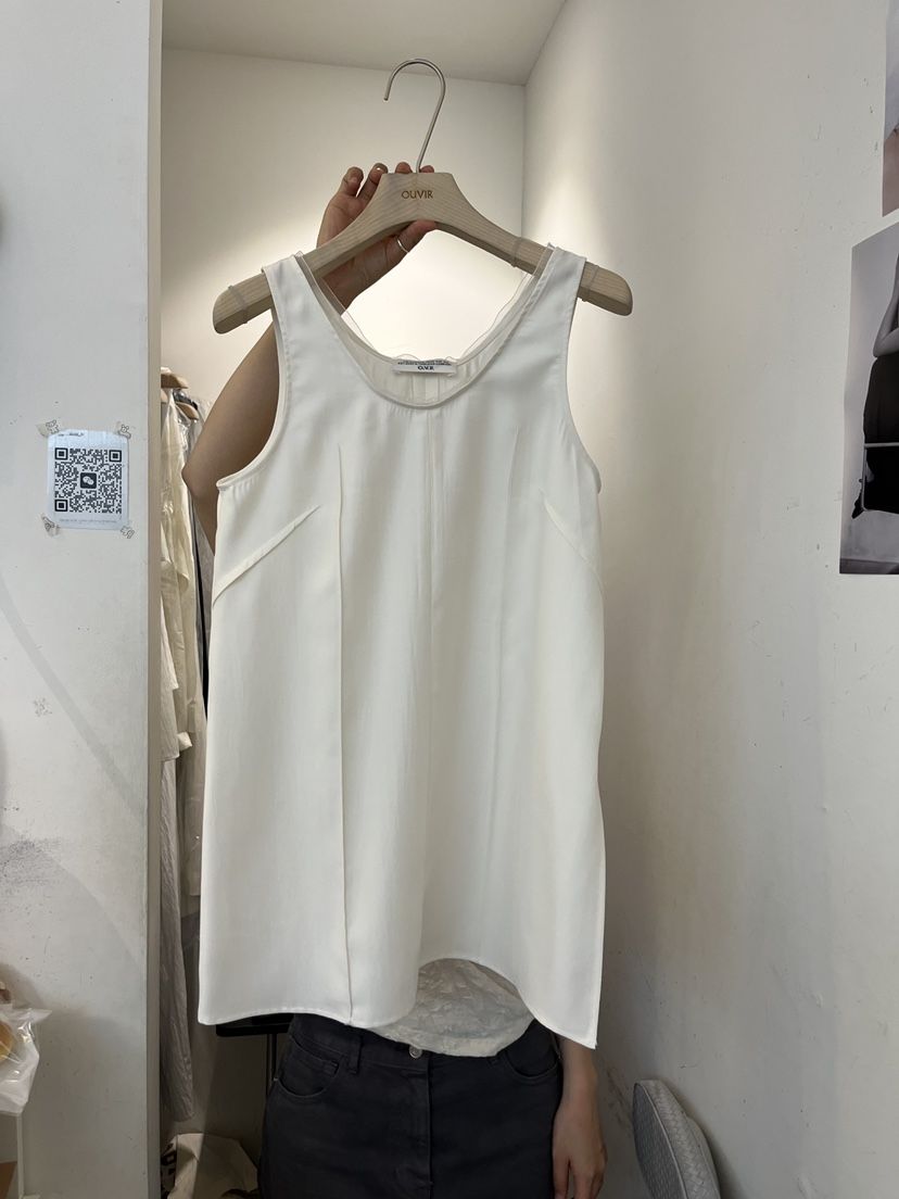 OUVIR韓國東大門直郵女裝新品休閑時尚吊帶背心歐根紗撞色O.V.R/OUVIR吊帶/背心