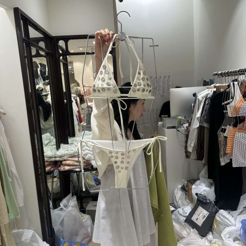 THEMORYPARK韓國直郵實拍女士新品休閑時尚熱賣26夏季泳裝紐扣THE MORY PARK泳裝