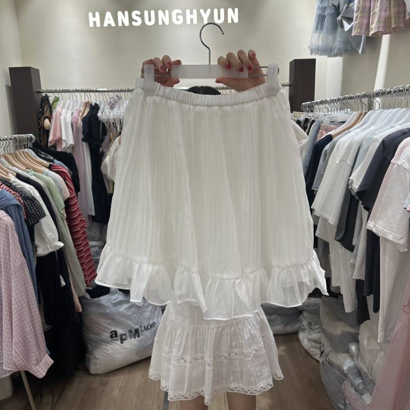 HANSUNGHYUN韓國東大門直郵女裝新品休閑26夏季半身裙中短裙HANSUNGHYUN半身裙/中短裙