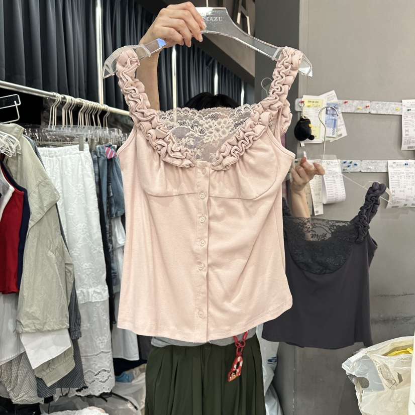MOMAZU韓國直郵實拍女士新品26夏季吊帶背心蕾絲露背無袖MOMAZU吊帶/背心