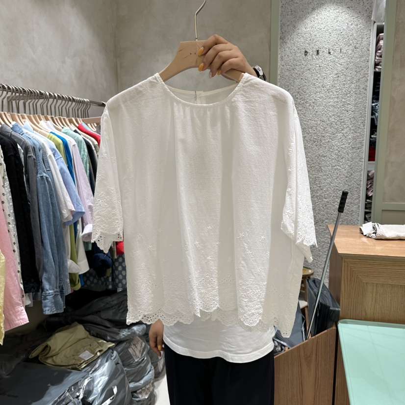 DELI JENNY韓國東大門代購女士新品時尚26夏季襯衫蕾絲衫DELI JENNY襯衫/蕾絲衫