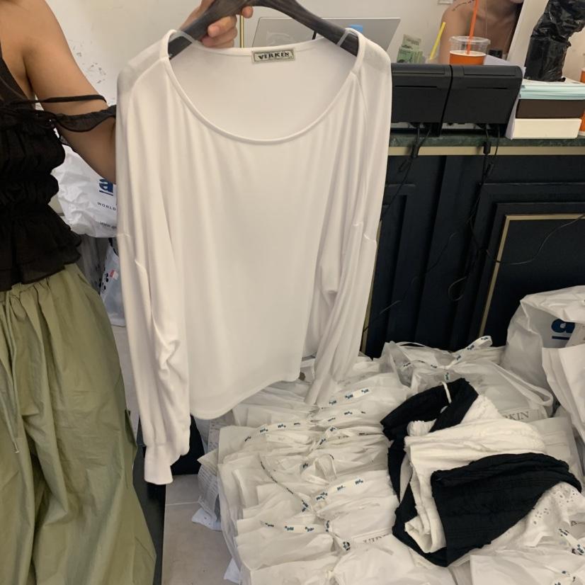 VIRKIN韓國直郵女士新品人氣休閑熱賣推薦時尚長袖T恤寬松VIRKIN長袖T恤