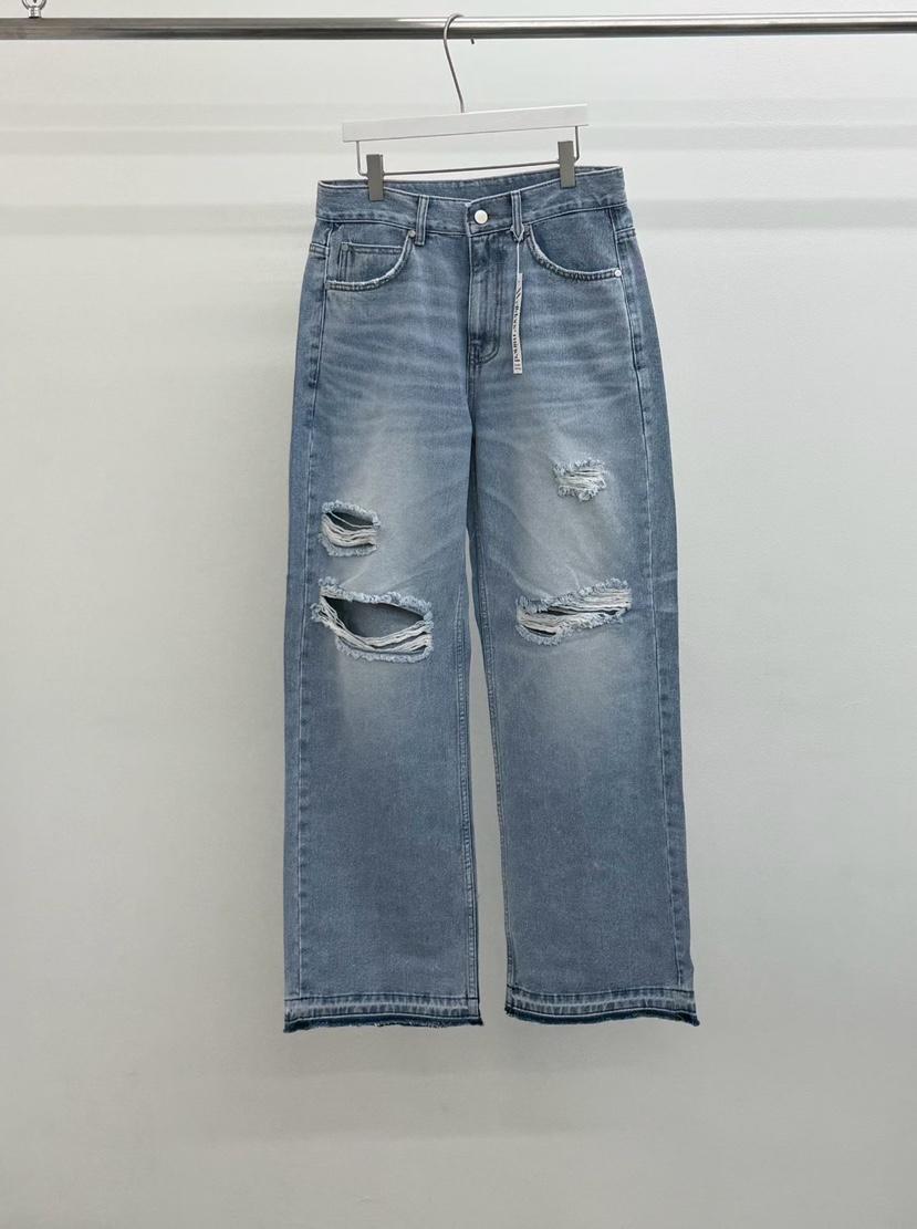WELLDONEMINED韓國代購女裝新品休閑熱賣時尚牛仔褲男女同款WELLDONEMINED牛仔褲