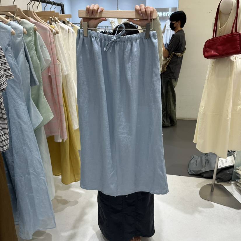 AURA韓國直郵女裝新品推薦休閑時尚26夏季熱賣長裙亞麻布Au ra長裙