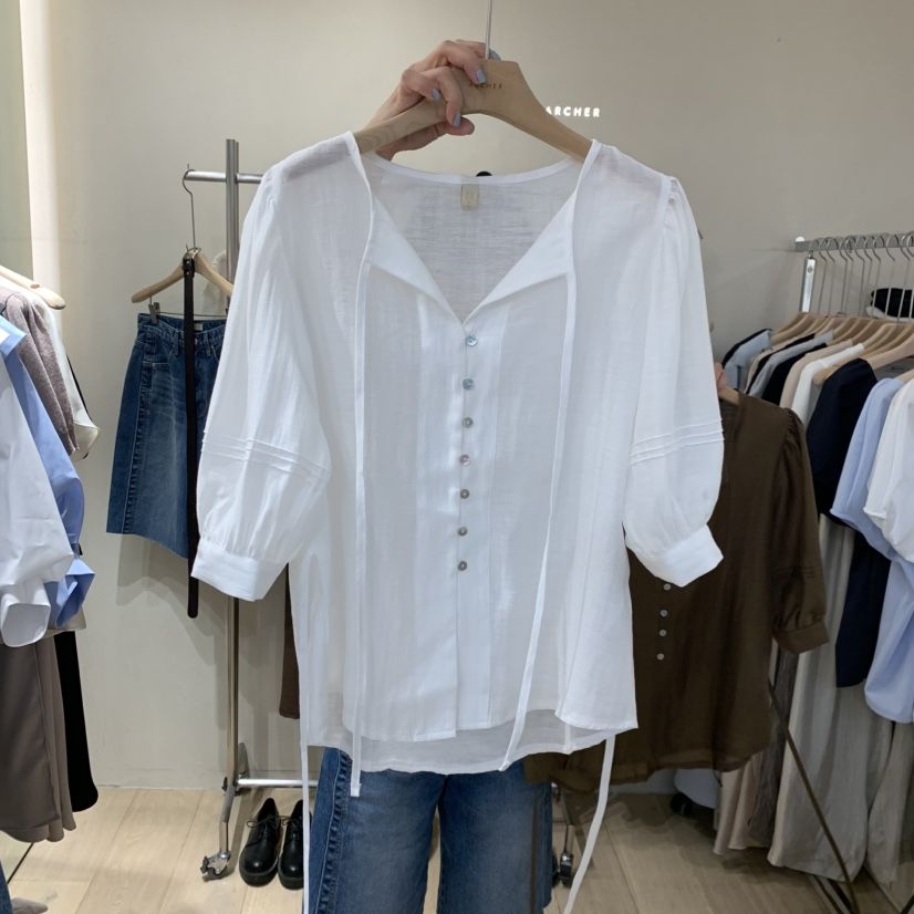 ARCHER韓國東大門代購女裝新品人氣休閑26夏季襯衫蕾絲衫ARCHER襯衫/蕾絲衫