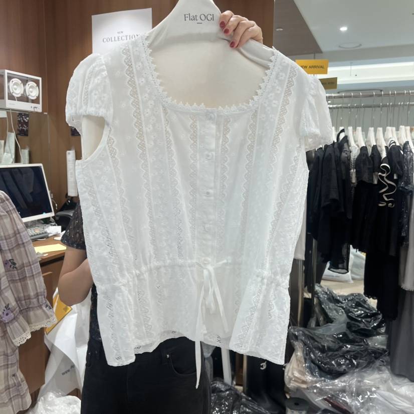 OGI韓國直郵女士新品休閑26夏季熱賣推薦時尚人氣襯衫蕾絲衫FLat OGI襯衫/蕾絲衫