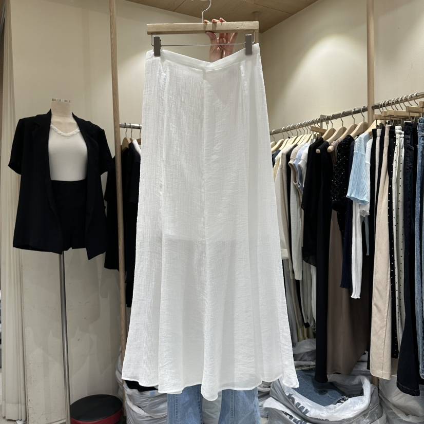 VINTAGE VIBE韓國東大門代購女士新品推薦時尚人氣長裙透明VINTAGE VIBE長裙