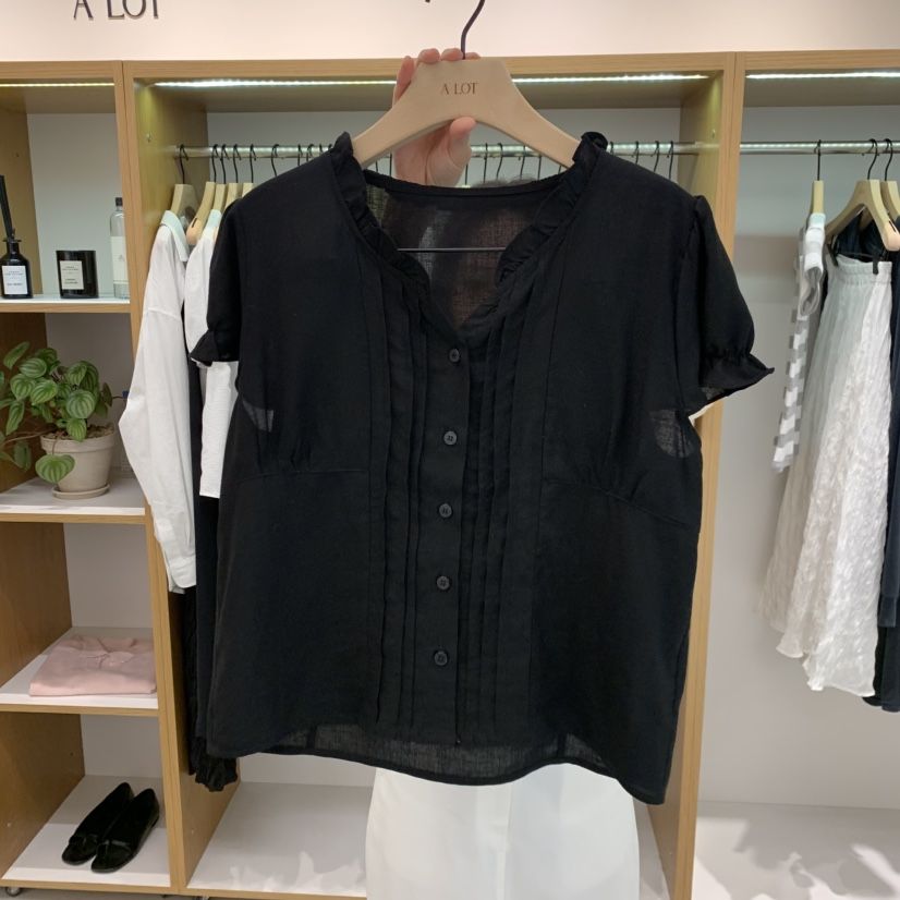 ALOT韓國代購女士新款休閑人氣熱賣時尚推薦26夏季襯衫蕾絲衫A LOT襯衫/蕾絲衫