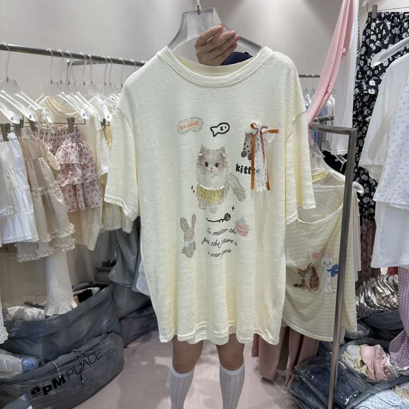 MIMME/LOOKK韓國代購女裝新款推薦26夏季熱賣休閑時尚T恤MIMME/LOOKKT恤