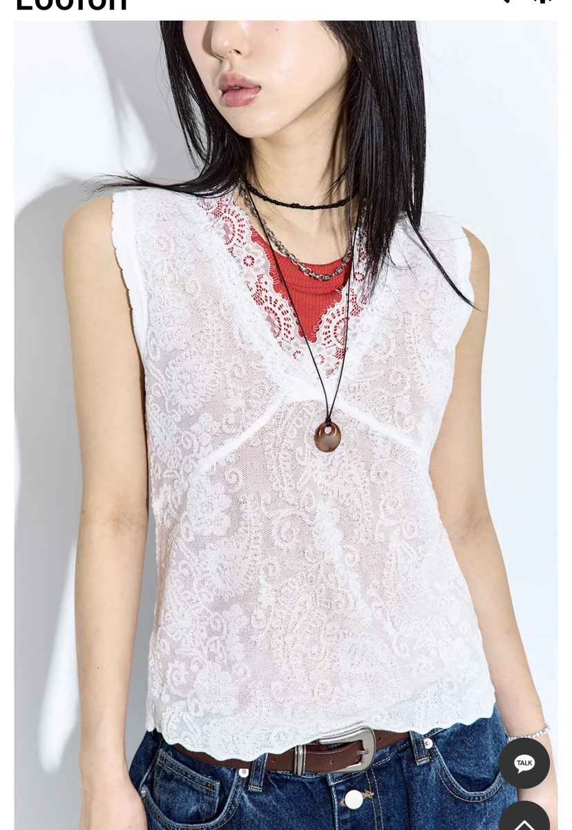 T STOR-티스토리-OT韓國直郵實拍女裝新品吊帶背心不含內搭蕾絲T STOR-2件起吊帶/背心
