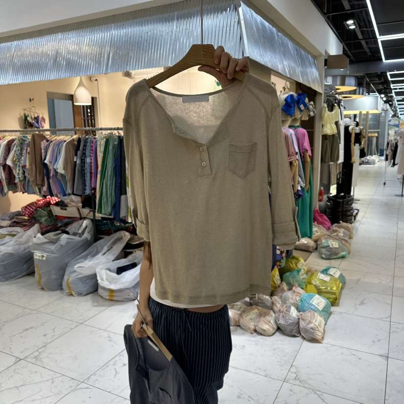 HIPTIQUE韓國東大門直郵女士新品推薦休閑26夏季T恤亞麻無袖HIPTIQUET恤