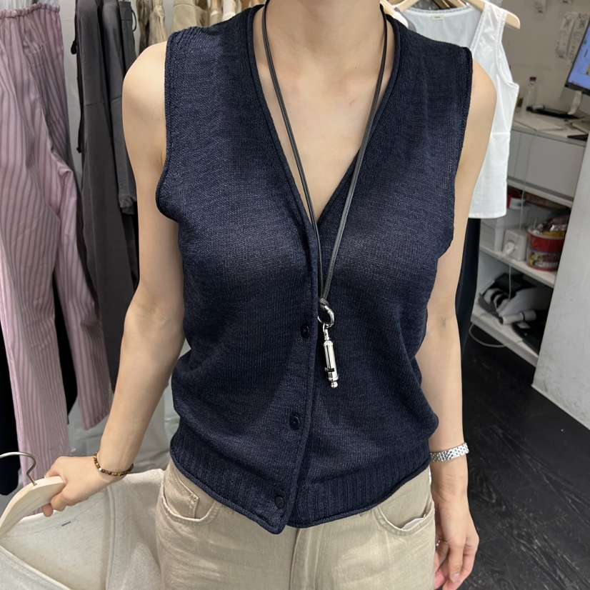 TAFFETA/MURET韓國東大門直郵女裝新品26夏季馬甲不含項鏈開衫TAFFETA/MURET馬甲