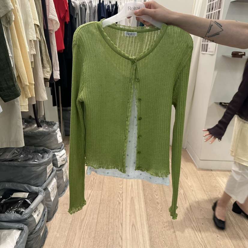 REIRAI東大門實拍韓國女裝新品熱賣推薦針織衫羊毛蕾絲開襟Reirai針織衫