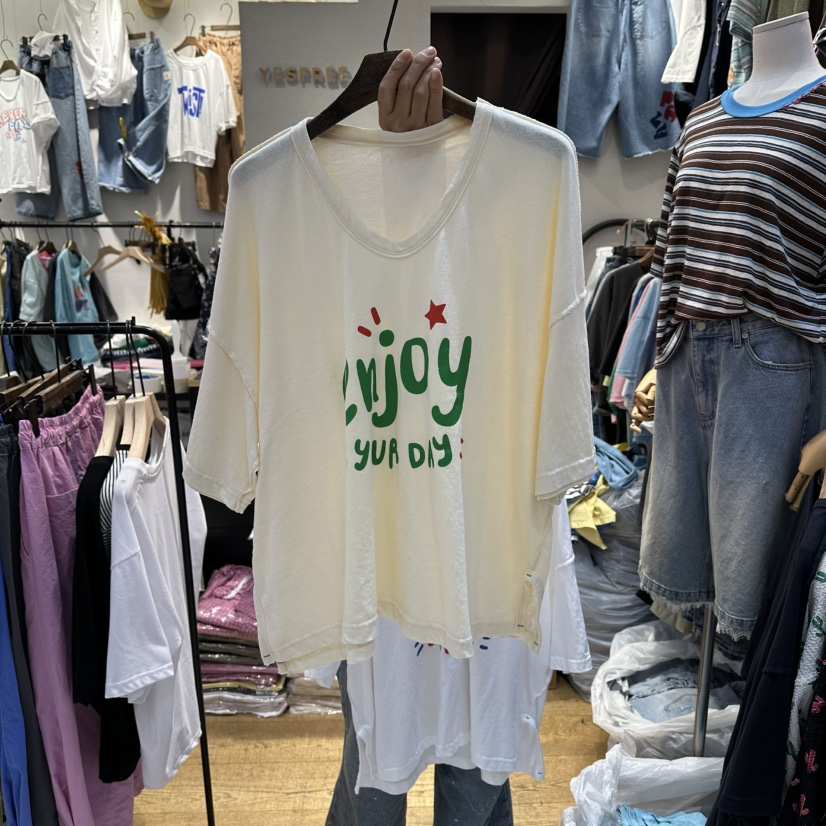 YESFREE東大門實拍韓國女士新款熱賣休閑時尚26夏季人氣T恤YESFREET恤
