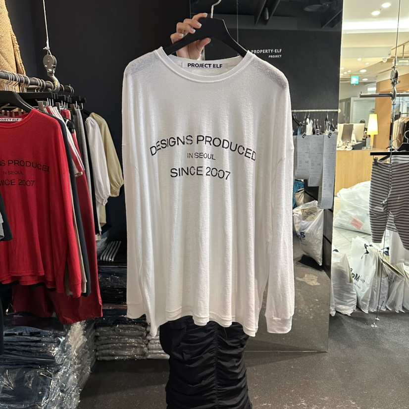 ELF-L韓國東大門代購女士新品26夏季熱賣人氣時尚長袖T恤PROJECT ELF/ELF-L長袖T恤