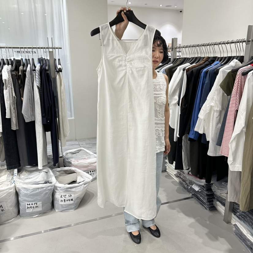DIARRA韓國東大門直郵女士新款推薦休閑26夏季連衣裙褶皺亞麻DIARRA連衣裙