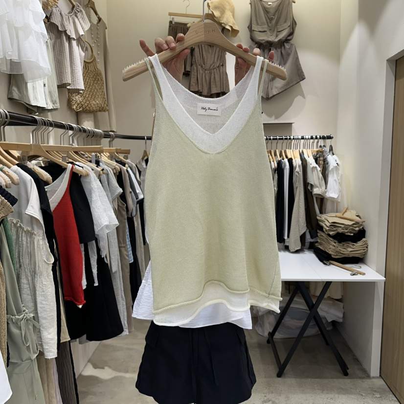 HOLYBANANA韓國東大門代購女裝新款人氣推薦吊帶背心假兩件groovy.H/HOLYBANANA吊帶/背心