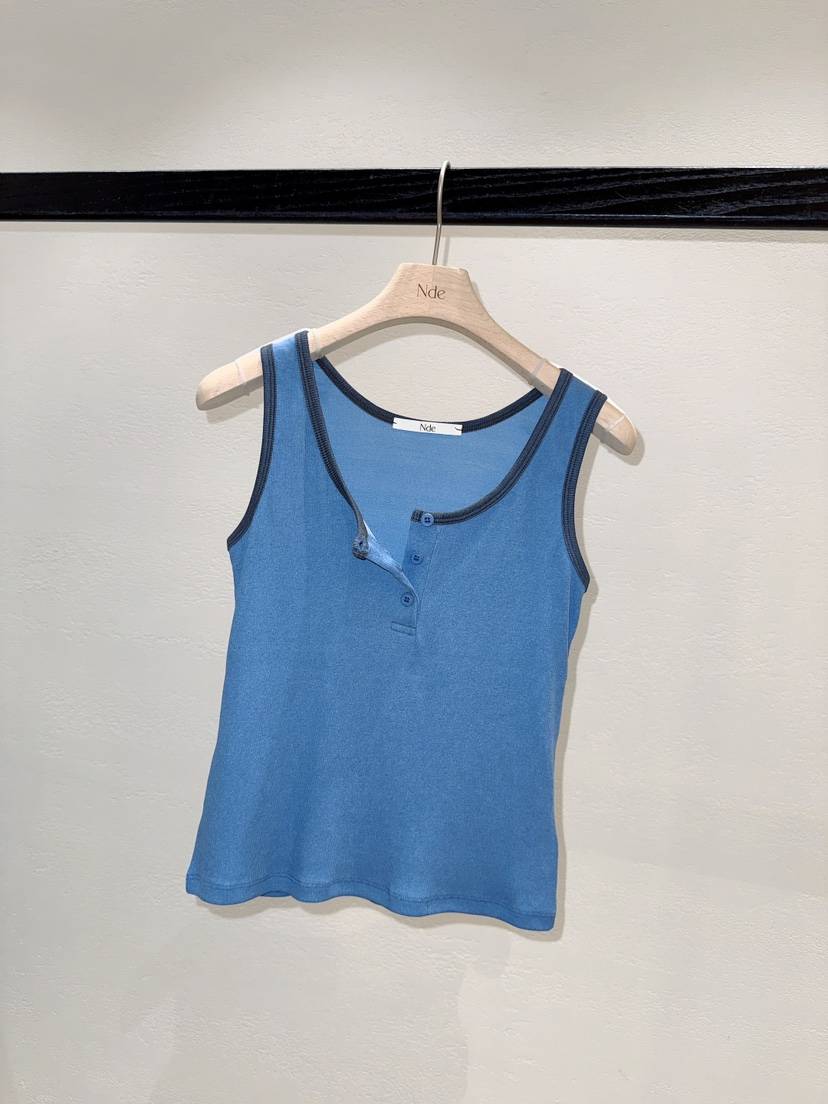 NDE韓國代購女裝新款人氣時尚休閑26夏季吊帶背心撞色無袖BOHEME_NDE吊帶/背心