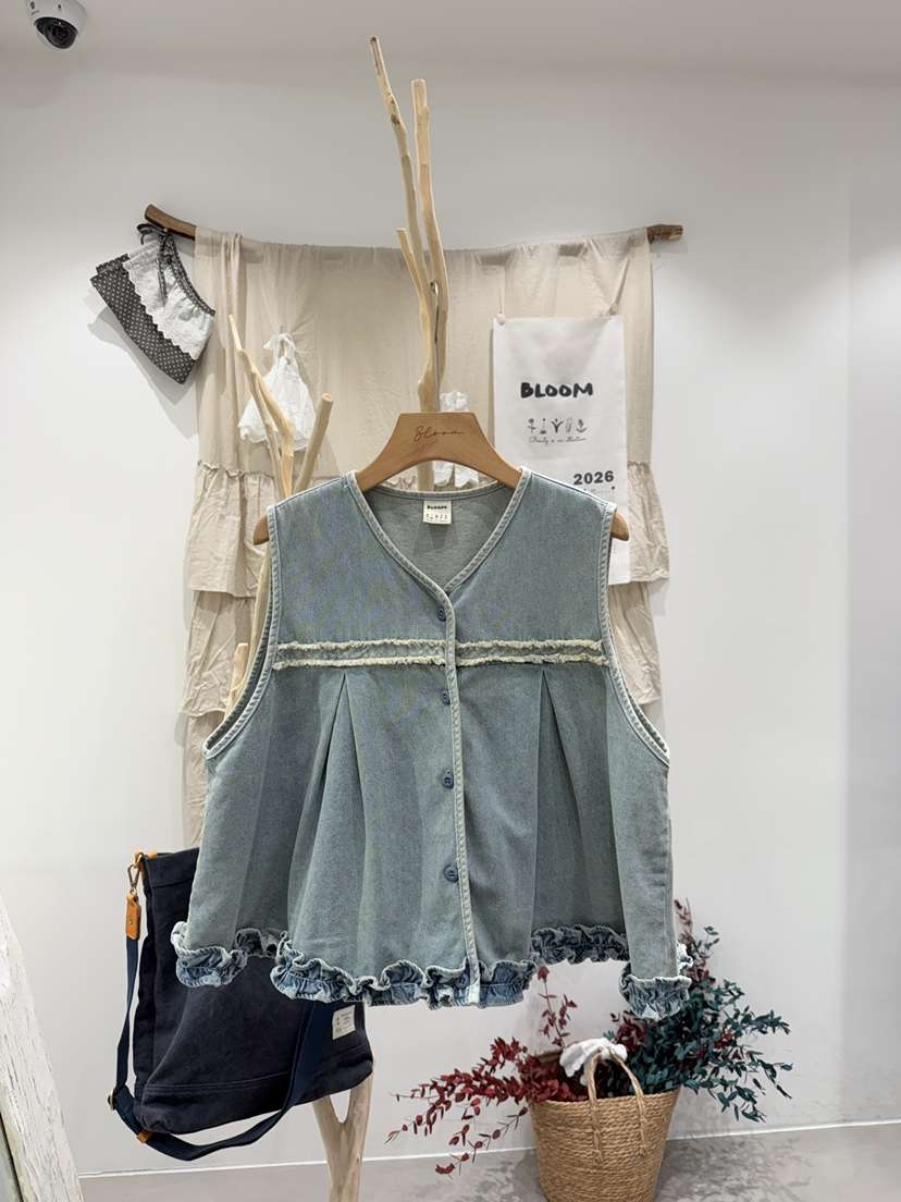 BLOOM韓國東大門代購女士新品熱賣推薦26夏季休閑馬甲復古BLOOM-S馬甲
