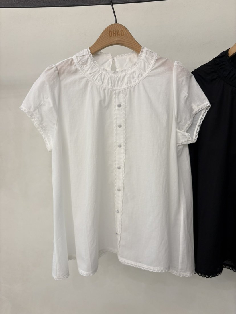 OHAO韓國東大門直郵女裝新品時尚熱賣人氣26夏季襯衫蕾絲衫OHAO/HA MONG襯衫/蕾絲衫