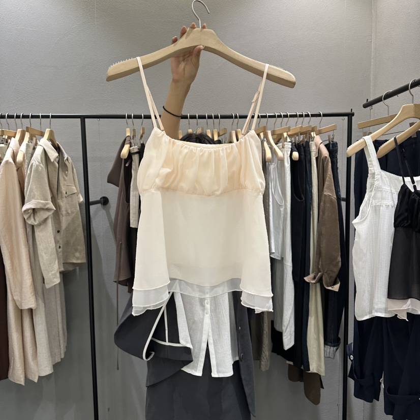 FLAMME TOIT/LUNAMDE韓國代購女士新品熱賣26夏季吊帶背心FLAMME TOIT/LUNAMDE吊帶/背心