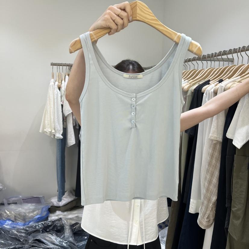 FOREST東大門實拍韓國女士新品推薦吊帶背心不含內搭無袖FOREST吊帶/背心