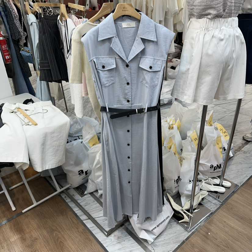 ABLESTUDIO東大門實拍韓國女裝新品時尚熱賣26夏季連衣裙腰帶ABLESTUDIO連衣裙