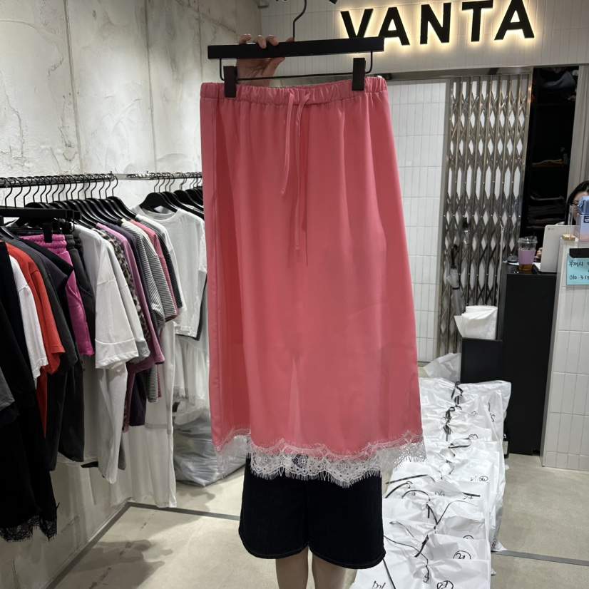 VANTA韓國代購女士新款時尚人氣推薦休閑26夏季長裙蕾絲絲綢VANTA長裙