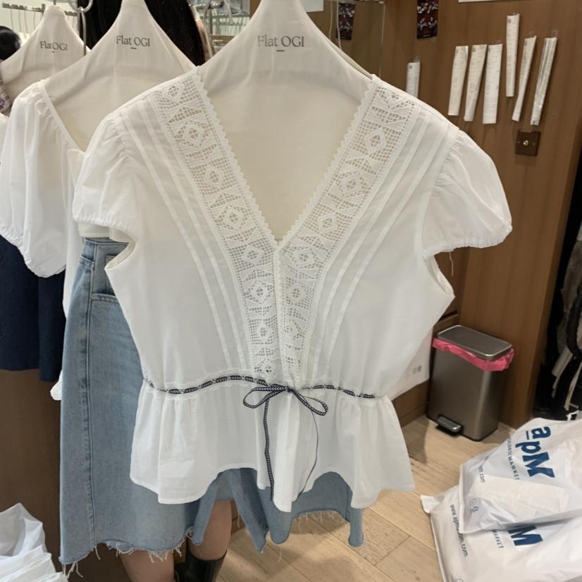 OGI韓國直郵女士新品熱賣休閑推薦時尚人氣26夏季襯衫蕾絲衫FLat OGI襯衫/蕾絲衫