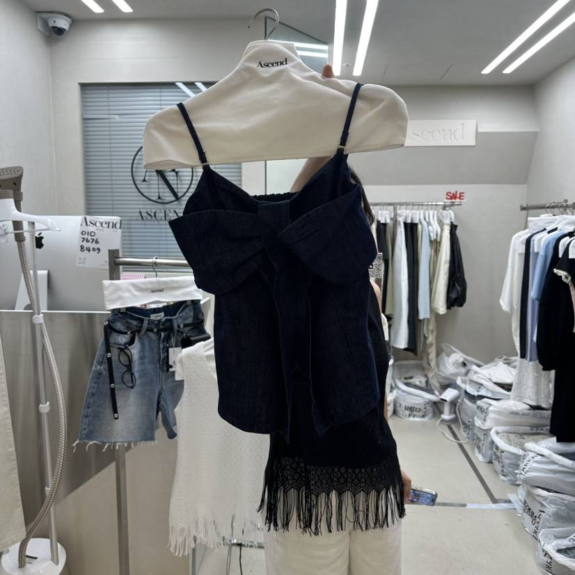 ASCEND韓國東大門直郵女士新品熱賣推薦休閑吊帶背心緞帶ASCEND吊帶/背心
