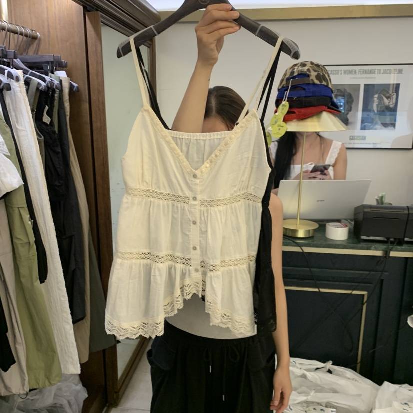 VIRKIN韓國東大門直郵女士新品時尚推薦吊帶背心不對稱無袖VIRKIN吊帶/背心