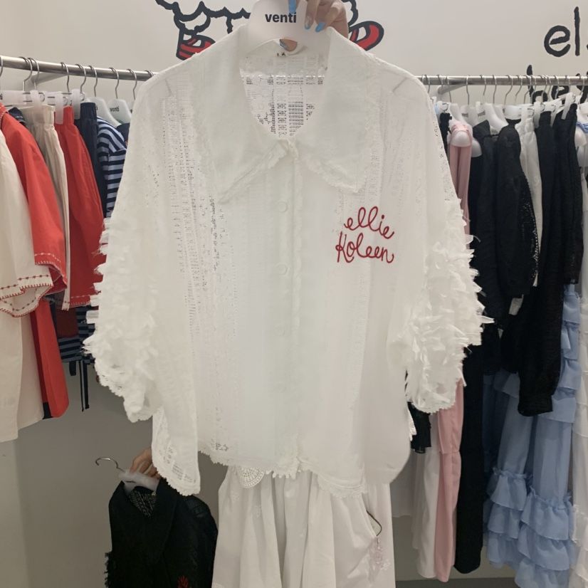 VENTI韓國直郵女士新品26夏季熱賣休閑推薦襯衫蕾絲衫蕾絲VENTI襯衫/蕾絲衫