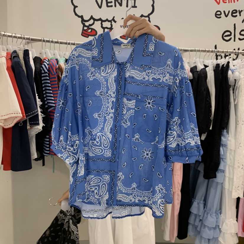 VENTI韓國直郵女士新品推薦時尚熱賣人氣休閑26夏季襯衫蕾絲衫VENTI襯衫/蕾絲衫