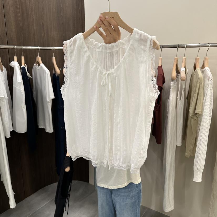 URBANSTORY/REMAKING韓國直郵女裝新款熱賣吊帶背心系帶褶皺無袖Remaking/URBANSTORY吊帶/背心