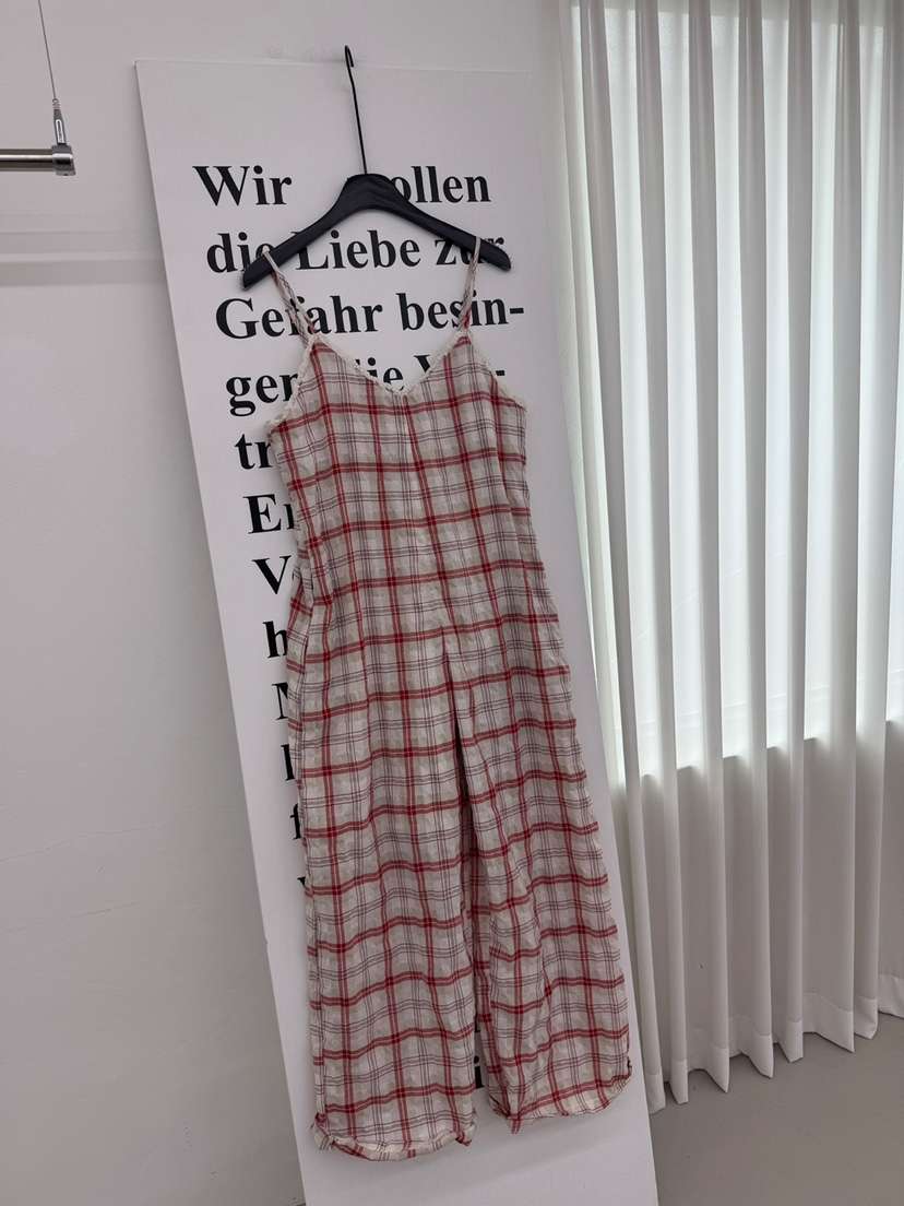 RED-A韓國代購女士新款休閑人氣時尚推薦26夏季連體褲格子RED-A連體褲