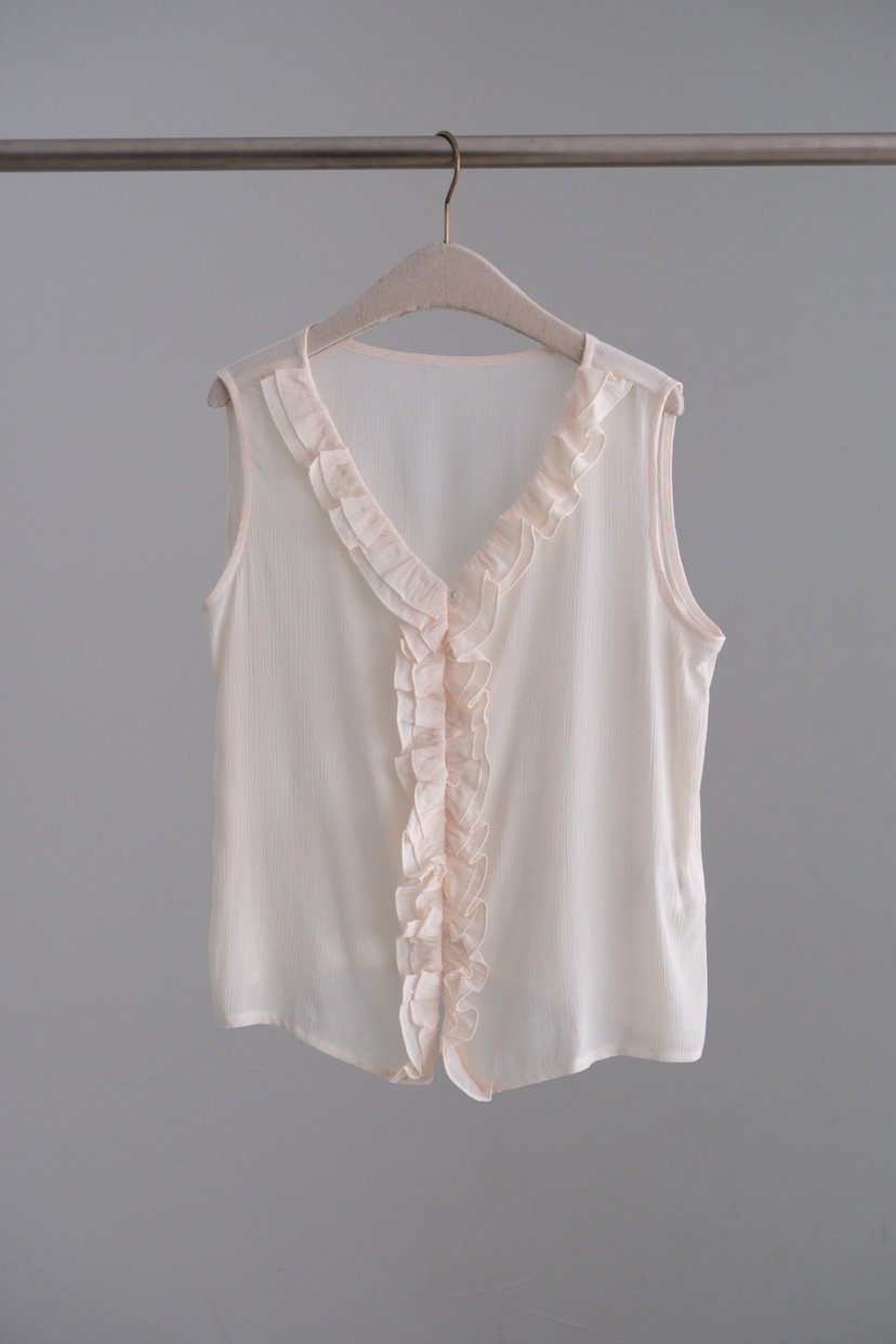 SORBET/FLAT WHITE韓國直郵女裝新品時尚吊帶背心荷葉邊SORBET/FLAT WHITE吊帶/背心