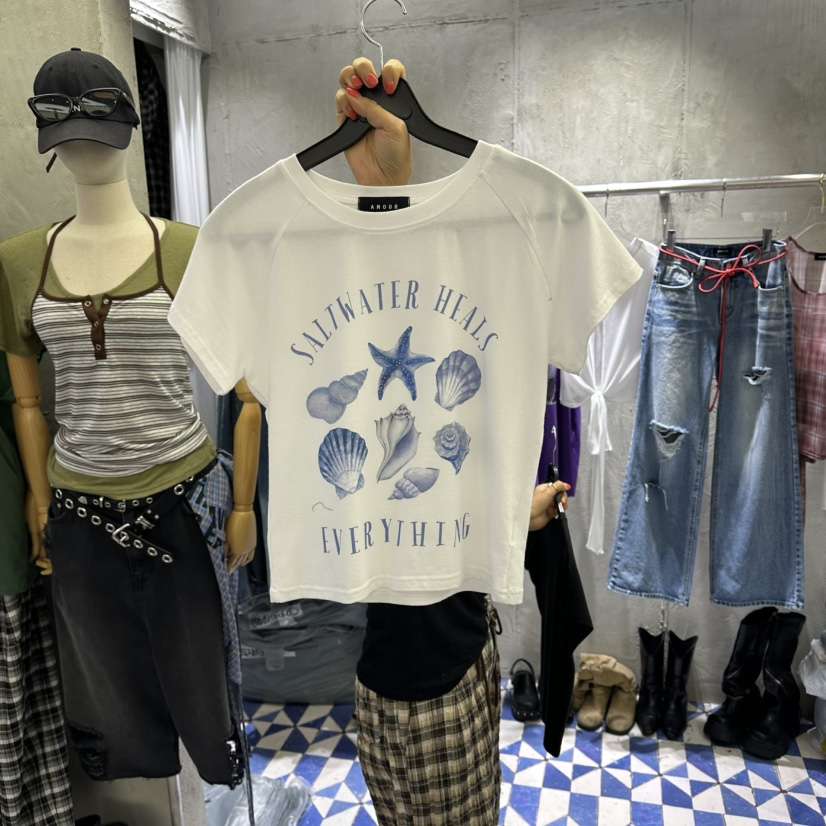 AMOUR韓國代購女士新品26夏季時尚休閑人氣熱賣推薦T恤AMOURT恤