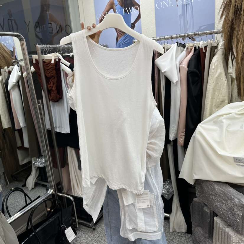 ONEBYTWO韓國代購女裝新品26夏季時尚推薦吊帶背心亞麻無袖ONE BY TWO吊帶/背心