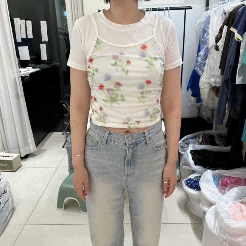 EGG IS韓國東大門代購女裝新品人氣T恤不含項鏈假兩件網狀EGG IST恤
