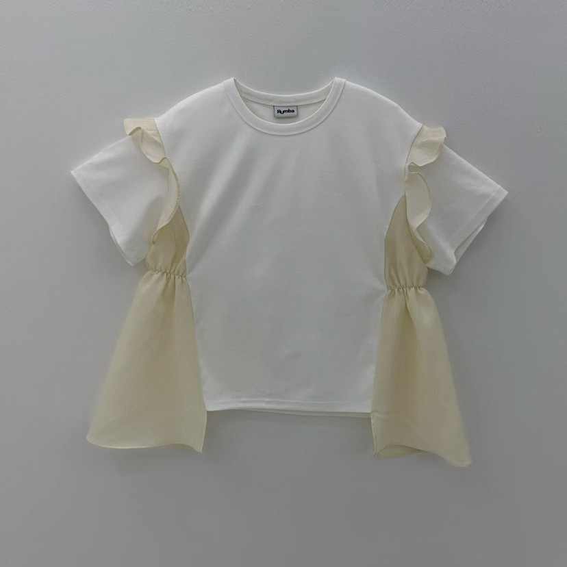 RUMBA韓國直郵女士新品人氣26夏季休閑推薦襯衫蕾絲衫不對稱RUMBA襯衫/蕾絲衫