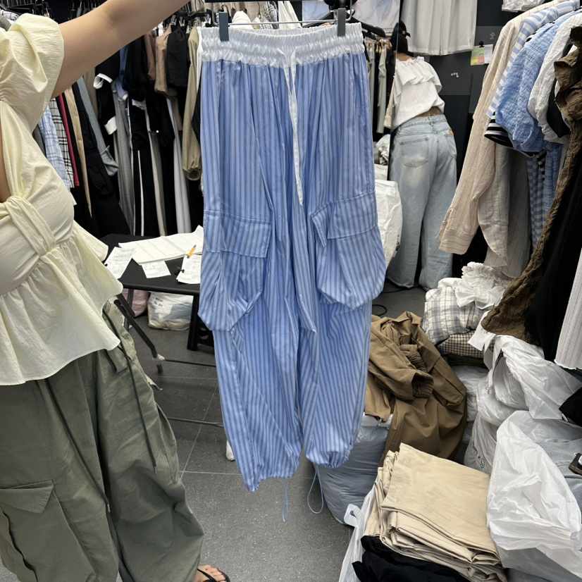 A-DEL韓國直郵實拍女士新品時尚熱賣休閑26夏季休閑褲系帶A-DEL休閑褲