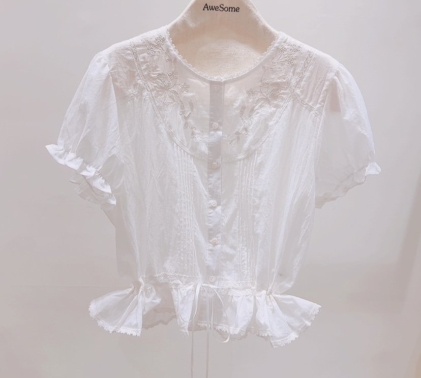 AWESOME-P韓國直郵實拍女士新品26夏季熱賣人氣襯衫蕾絲衫AWESOME-P襯衫/蕾絲衫