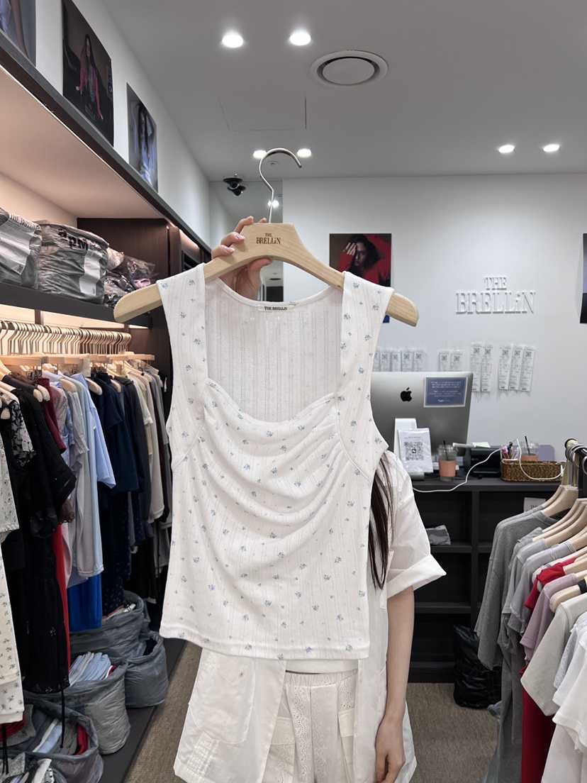 BRELLIN韓國直郵女裝新款休閑人氣熱賣吊帶背心小碎花無袖BRELLIN吊帶/背心