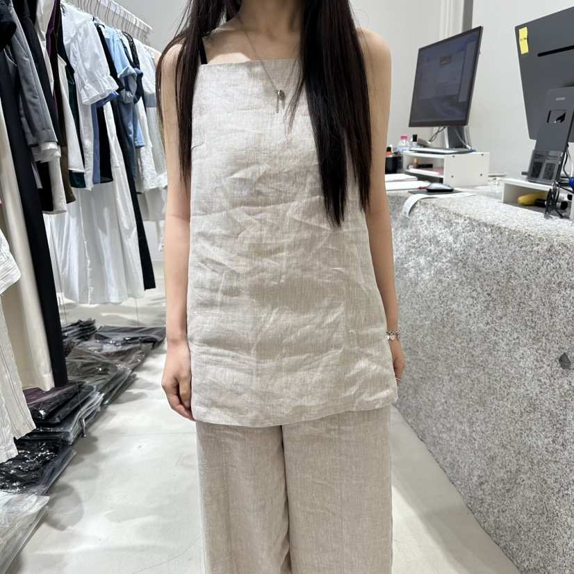NEROLI 36韓國直郵女裝新品人氣熱賣時尚吊帶背心亞麻無袖NEROLI 36吊帶/背心