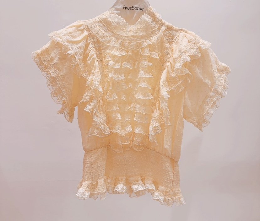 AWESOME-P韓國直郵實拍女裝新品26夏季時尚休閑襯衫蕾絲衫AWESOME-P襯衫/蕾絲衫