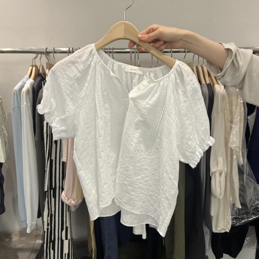 TAFFETA/MURET韓國東大門直郵女士新品熱賣襯衫蕾絲衫亞麻TAFFETA/MURET襯衫/蕾絲衫