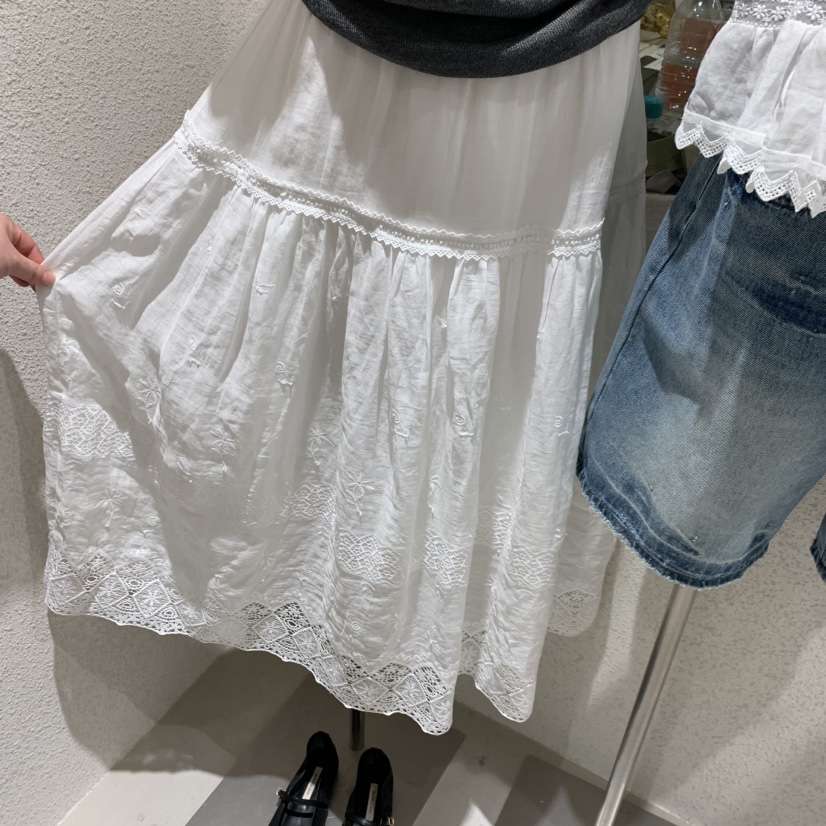 SSEMIENNE韓國東大門代購女裝新款時尚休閑半身裙中短裙刺繡SSENIQUE/SSEMIENNE半身裙/中短裙