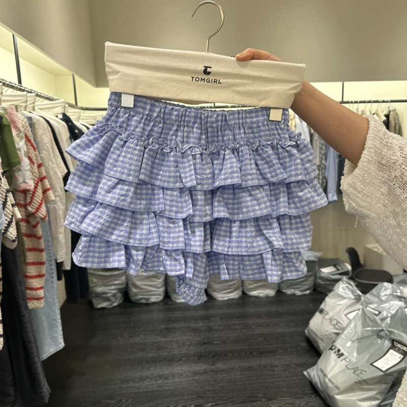 TOMGIRL韓國直郵女裝新品休閑推薦26夏季時尚熱賣裙褲格子TOMGIRL裙褲