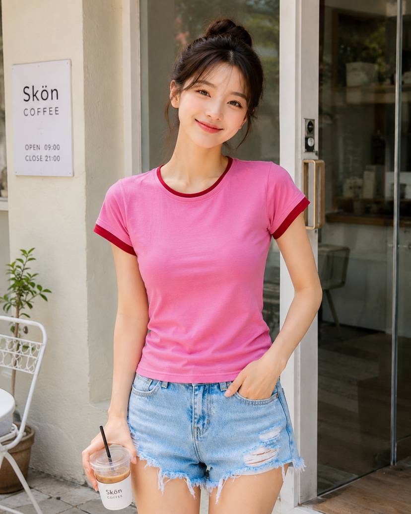 EIGHTGLOW東大門實拍韓國女裝新品熱賣時尚26夏季T恤褶皺EIGHTGLOWT恤