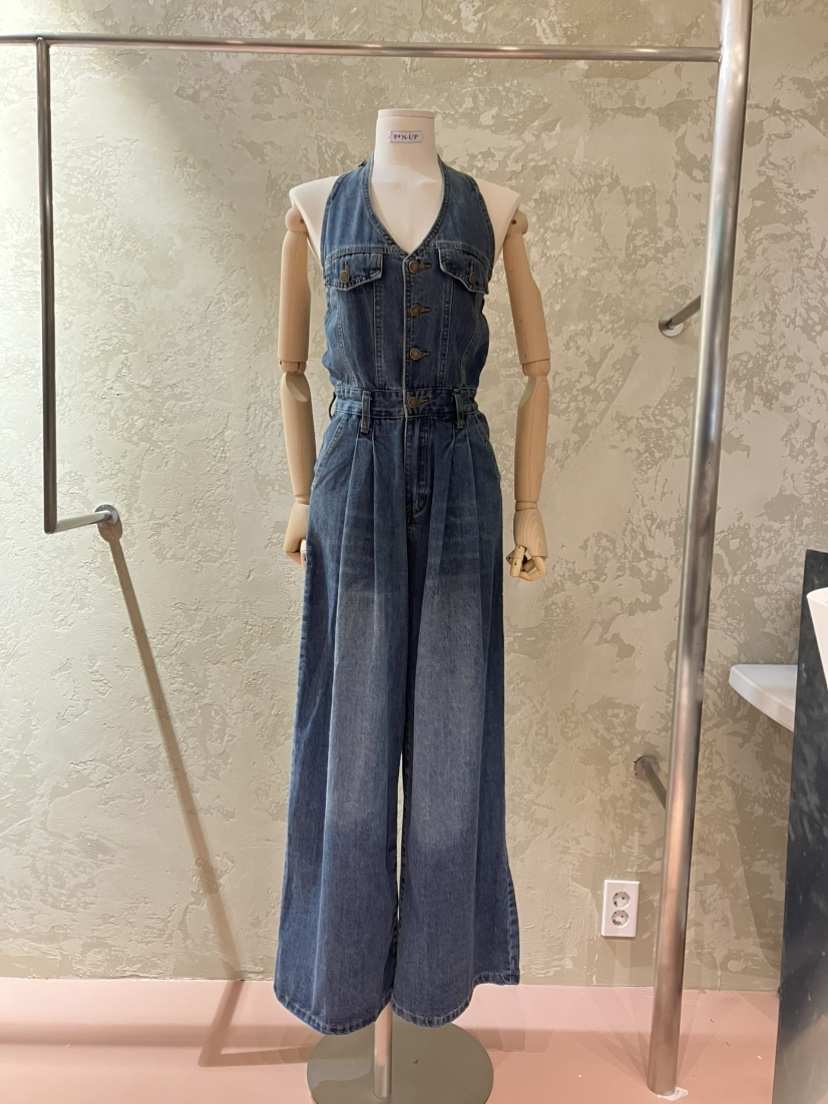 PIN-UP東大門實拍韓國女裝新品時尚休閑熱賣人氣連體褲露背PIN-UP連體褲